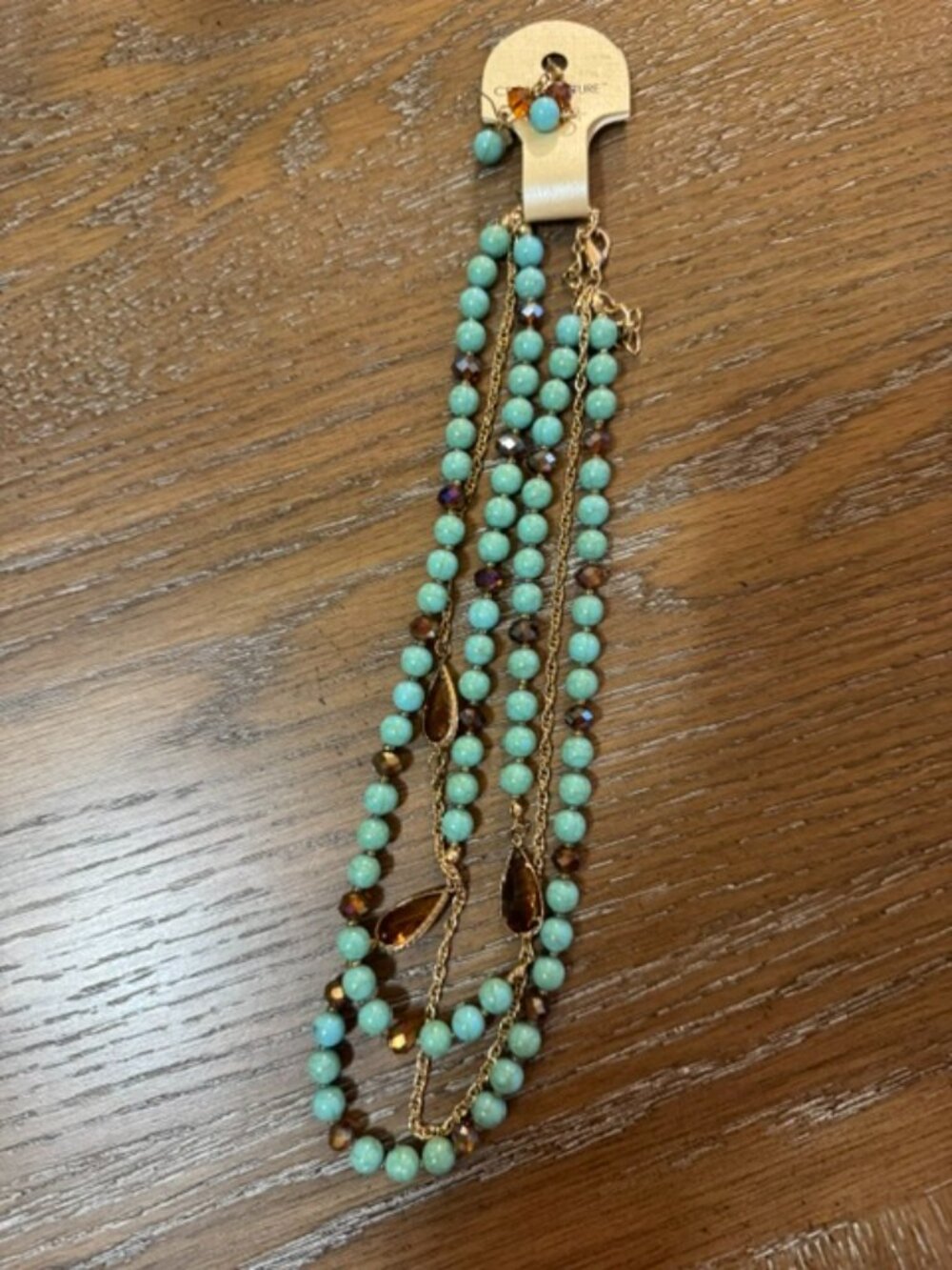 NWT Three-tier necklace and matching earrings